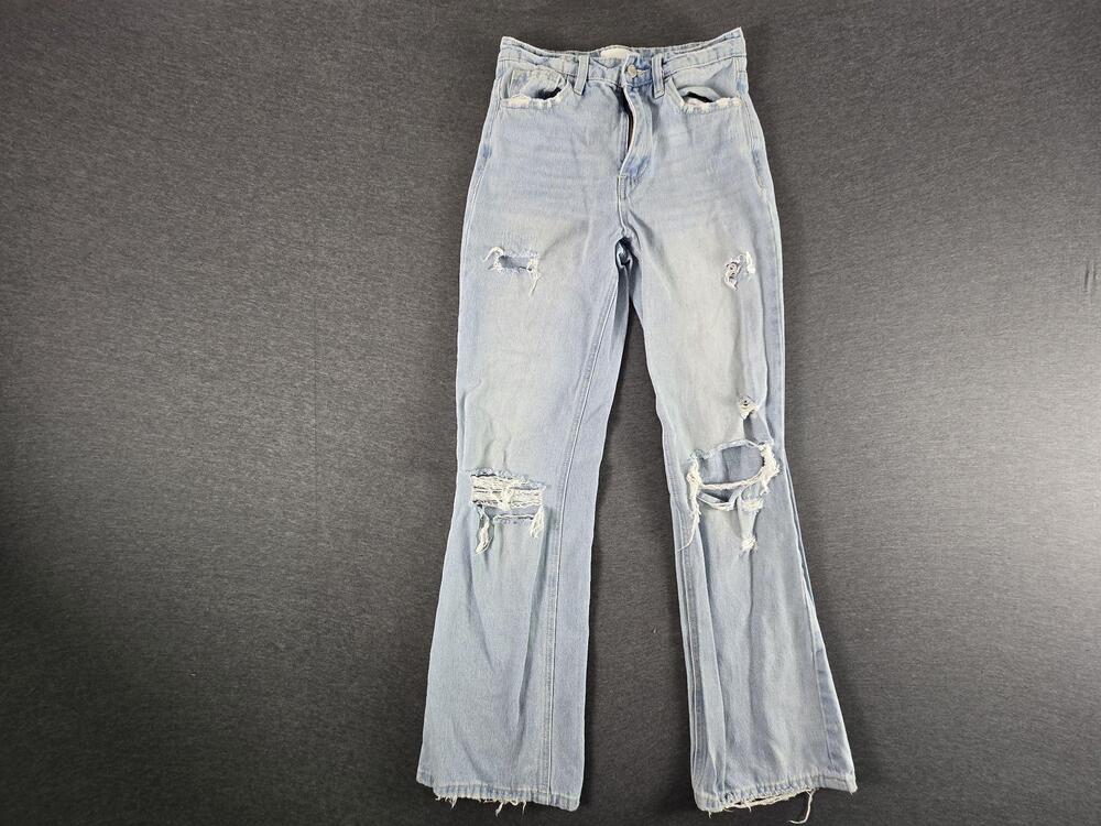 Vervet Blue Jeans Womens 26 Light Wash High Rise Distressed Bootcut Denim Pants